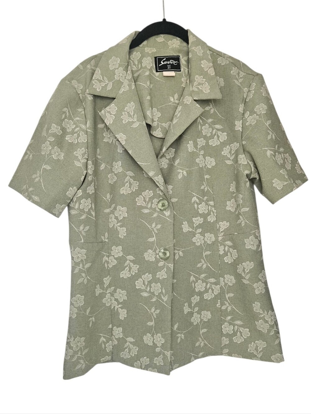 Sweet Suit Short Sleeve Floral Print Blazer Women L